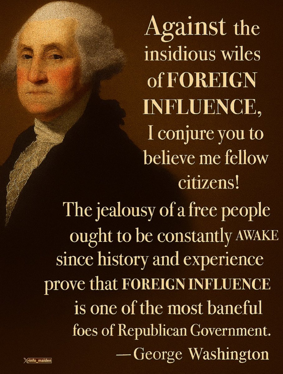 info_maiden's tweet image. Heed the founders' words. Foreign influence remains a grave danger via unchecked immigration and internal foes. The enemy within is trying to destroy us.