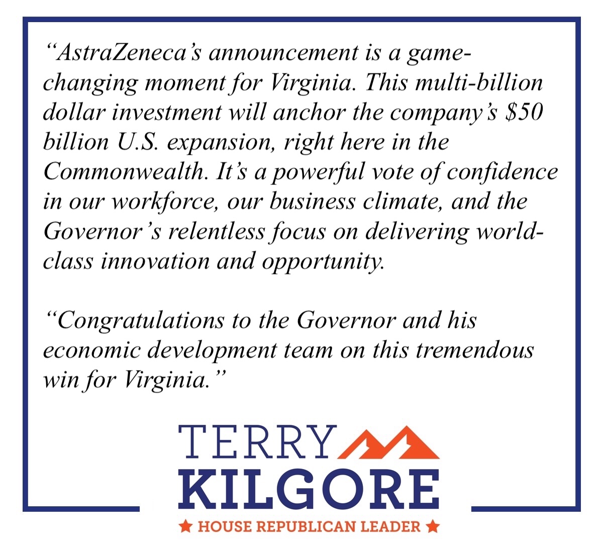 vahousegop's tweet image. Huge news from @GovernorVA today. Congratulations to him and his entire team!