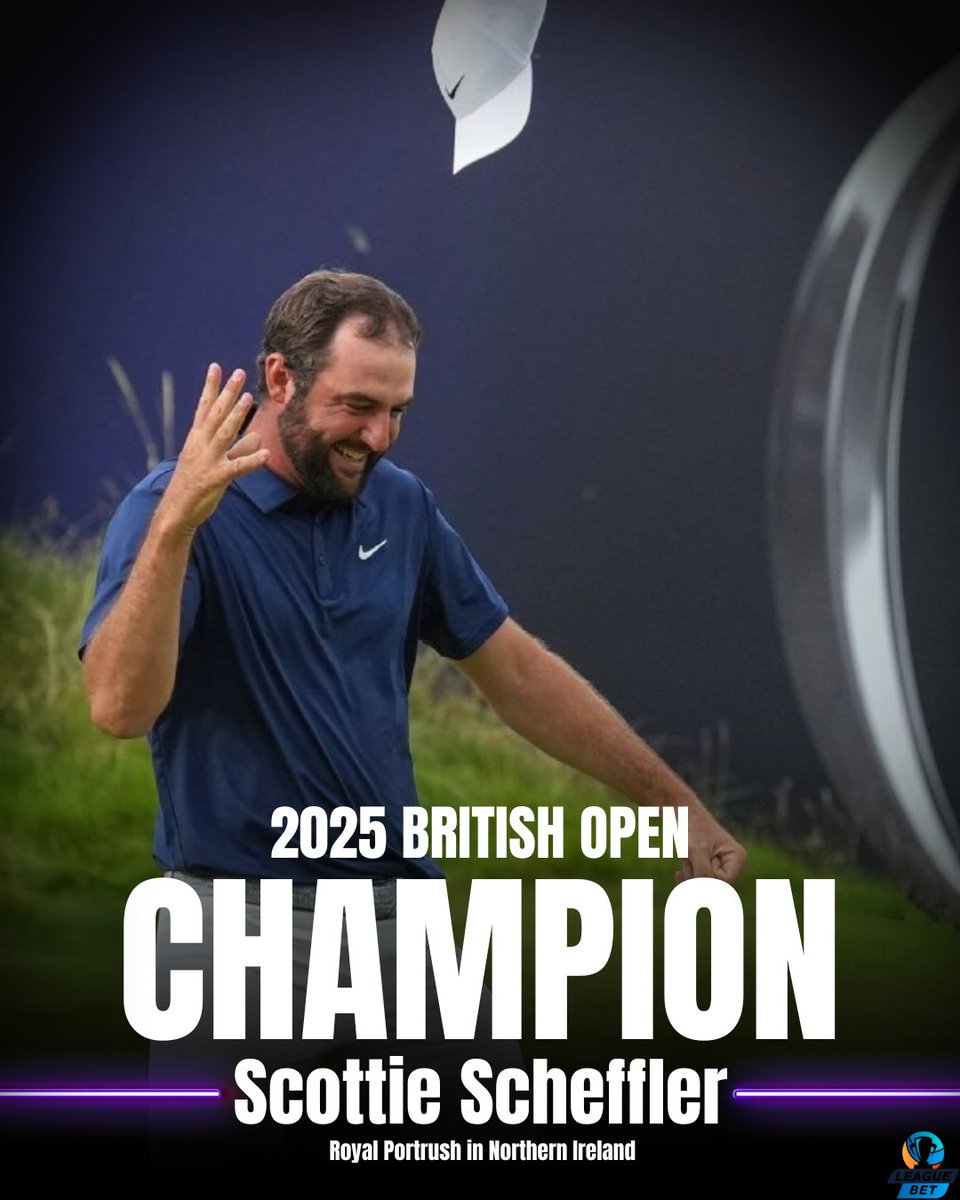 LeagueBetApp's tweet image. Scottie Scheffler won the British Open at Royal Portrush in Northern Ireland. This win marks Scheffler's second major championship title of the year and the fourth major of his career.