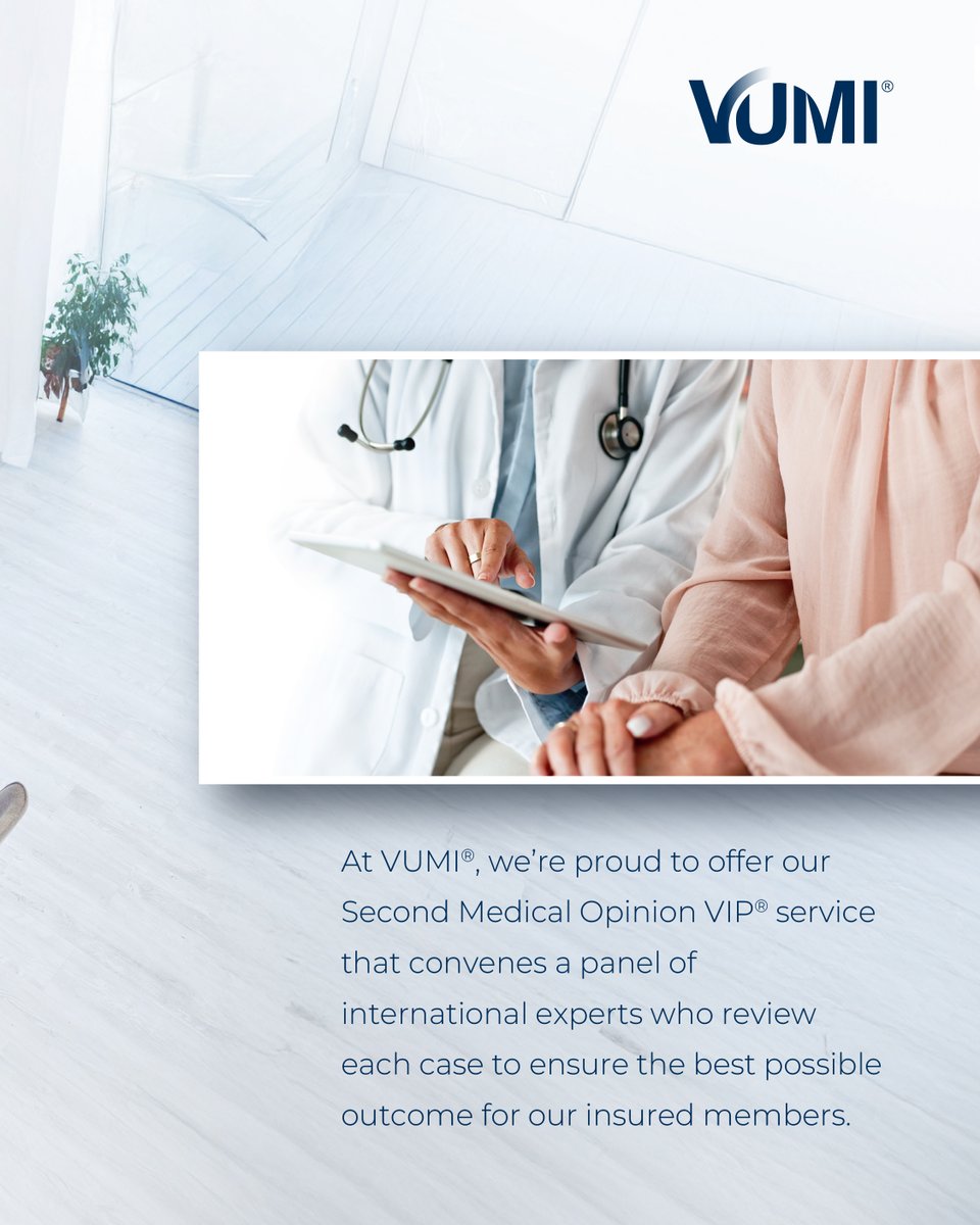 VUMIGroup's tweet image. At VUMI®, we know that a second opinion can make all the difference.
#VUMIisWithYou #HealthInsurance #GlobalCoverage #FinancialWellness #FinancialProtection #Awareness #TheSmartDecision #13thAnniversary