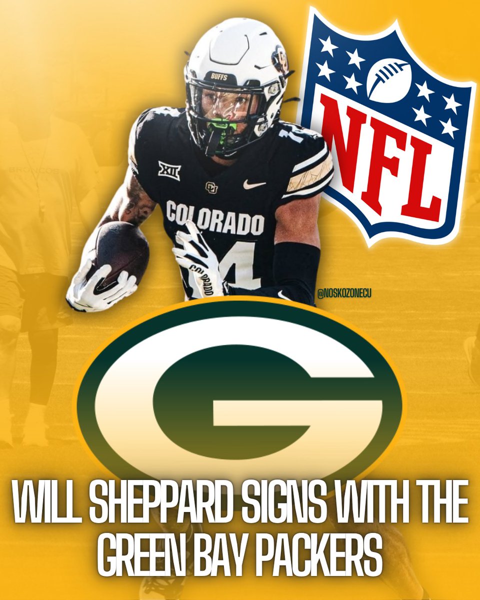 noskozone's tweet image. Former Colorado Buffs WR Will Sheppard has signed with the Green Bay Packers #skobuffs