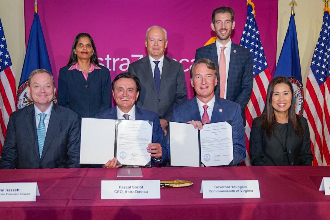 Governor Glenn Youngkin (@governorva) on Twitter photo Another major win for Virginia! <a href="/AstraZeneca/">AstraZeneca</a> has chosen the Commonwealth for its largest single manufacturing investment in the world, creating hundreds of high-skilled science and technology jobs and strengthening America’s pharmaceutical supply chain.
Thank you to AstraZeneca Another major win for Virginia! <a href="/AstraZeneca/">AstraZeneca</a> has chosen the Commonwealth for its largest single manufacturing investment in the world, creating hundreds of high-skilled science and technology jobs and strengthening America’s pharmaceutical supply chain.
Thank you to AstraZeneca