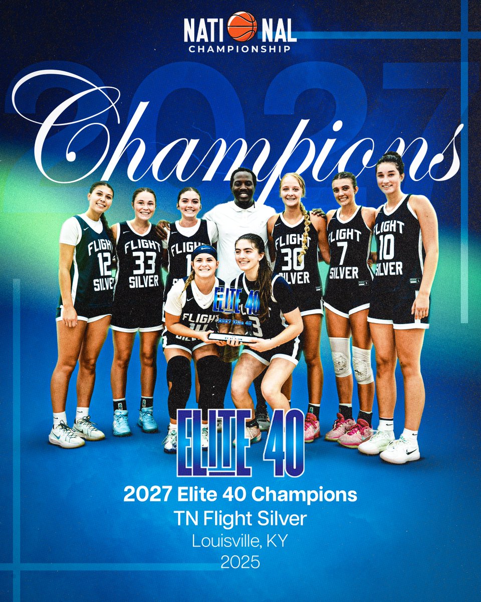 Elite40League's tweet image. 2027 ELITE 40 NATIONAL CHAMPS 🏆
TN Flight Silver takes the crown in Louisville!