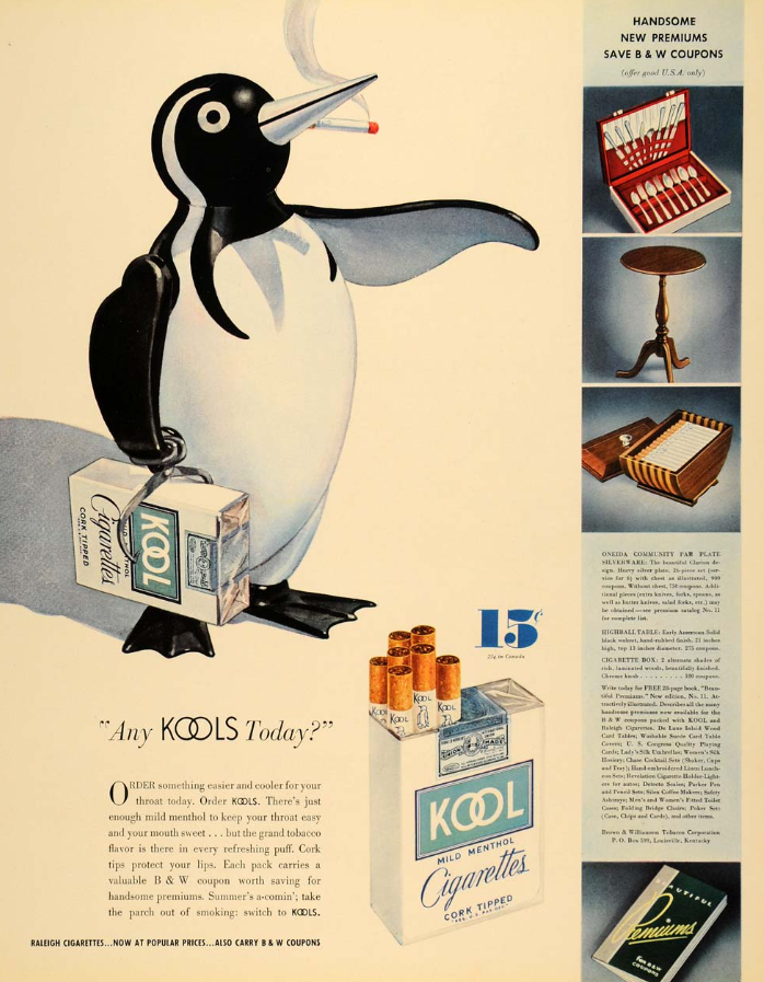 penguin cigarette As some have pointed out, it's odd that a generic 
