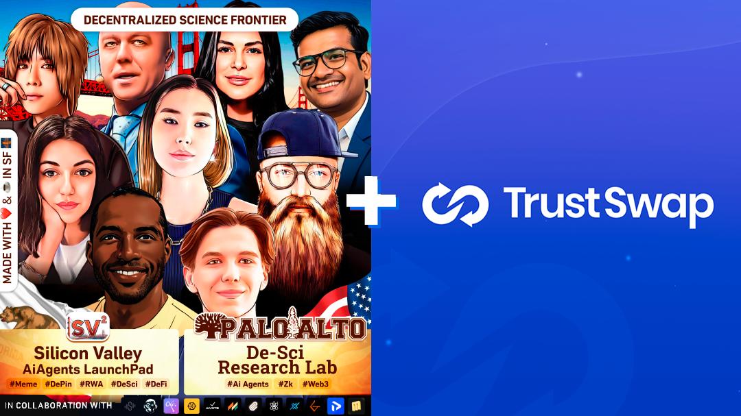 AAAPadSF's tweet image. Silicon Valley Ai Agents LaunchPad (straight outta Palo Alto Research Lab) is reppin TrustSwap🚀
WTF is TrustSwap?
TrustSwap drops a triple threat for Web3 builders—go from “GM” to launch day with a top-tier Launchpad, Team Finance token management suite, and The Crypto App’s…