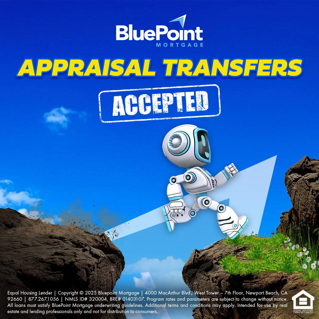 Appraisal Transfers ACCEPTED 🌲 BluePointMTG.com #nonqm #mortgagetips #mortgages #mortgagebrokers #loanofficers #loanoriginators