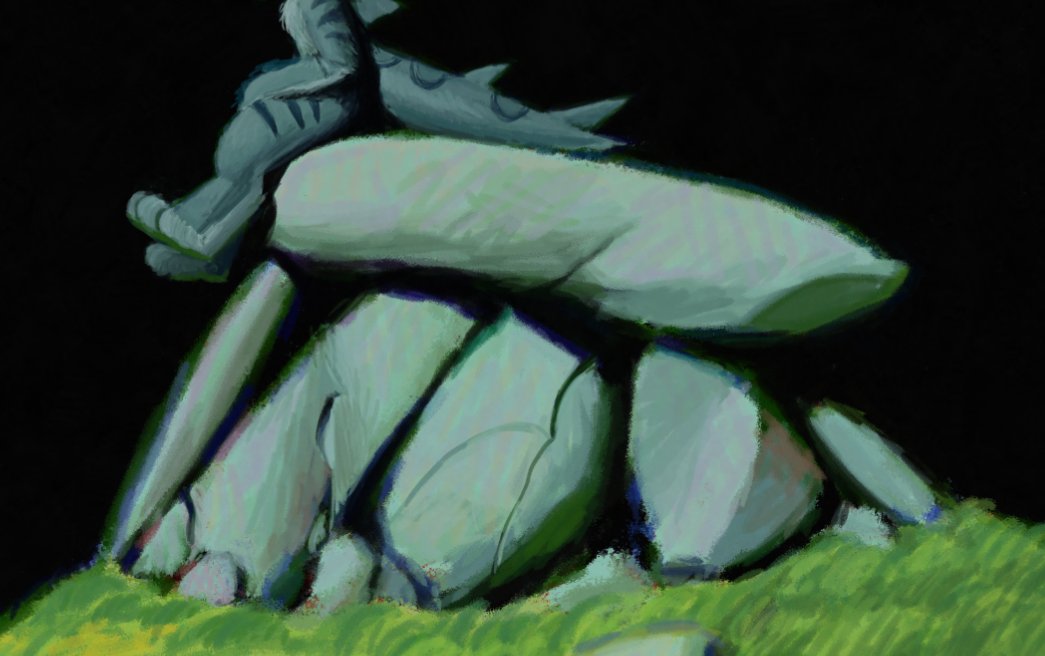 Project_Crater's tweet image. "dreaming of a better life" WIP 2:
recoloring rocks (maybe a dolmen? i don't know) and improving some shadows.
Taking some references from mountain boulders from "Serra da Estrela" (Google Earth)