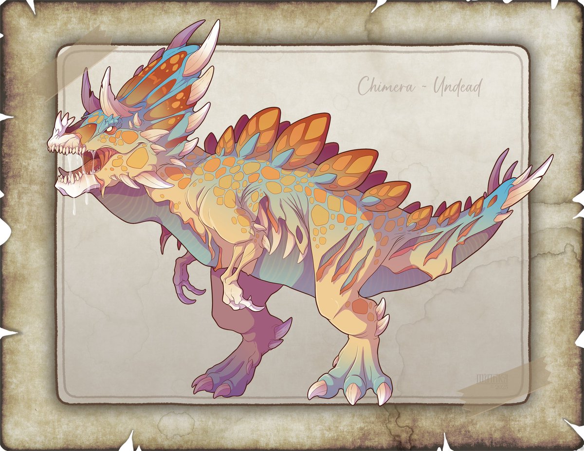 MythkaGO's tweet image. Fantastical Field Guide Entry 039:
Chimera ~ Undead
Commission for TheJaiserBear
