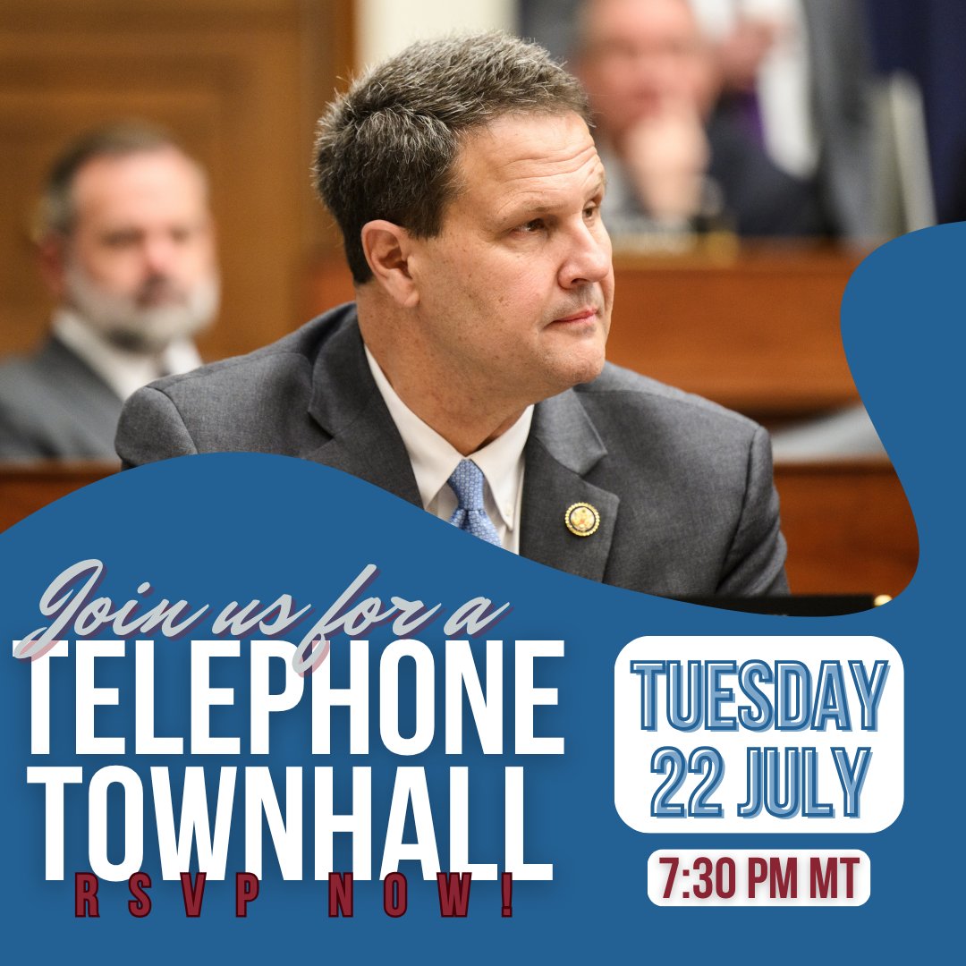 RepJeffCrank's tweet image. 🚨TOMORROW🚨
Join me for a telephone townhall on Tuesday, July 22 at 7:30pm MT.
RSVP to receive a call here: crankforms.house.gov/forms/form/?ID…
Can't join the call? Listen to the audio stream here: crank.house.gov/live