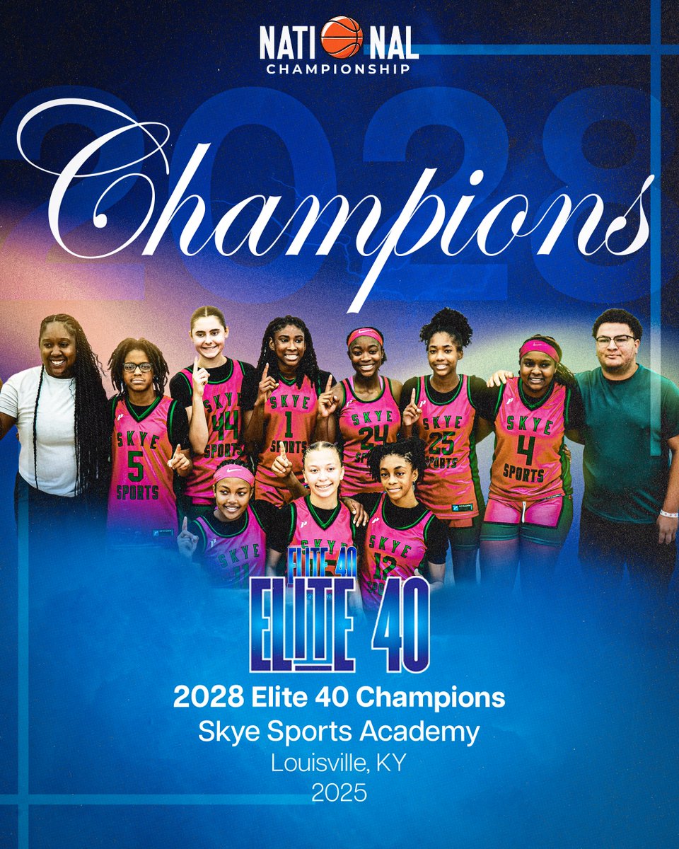 Elite40League's tweet image. 2028 ELITE 40 NATIONAL CHAMPS 🏆
Skye Sports Academy handled business in Louisville!
@SkyeSportsAcade
#E40 #NationalChampionship