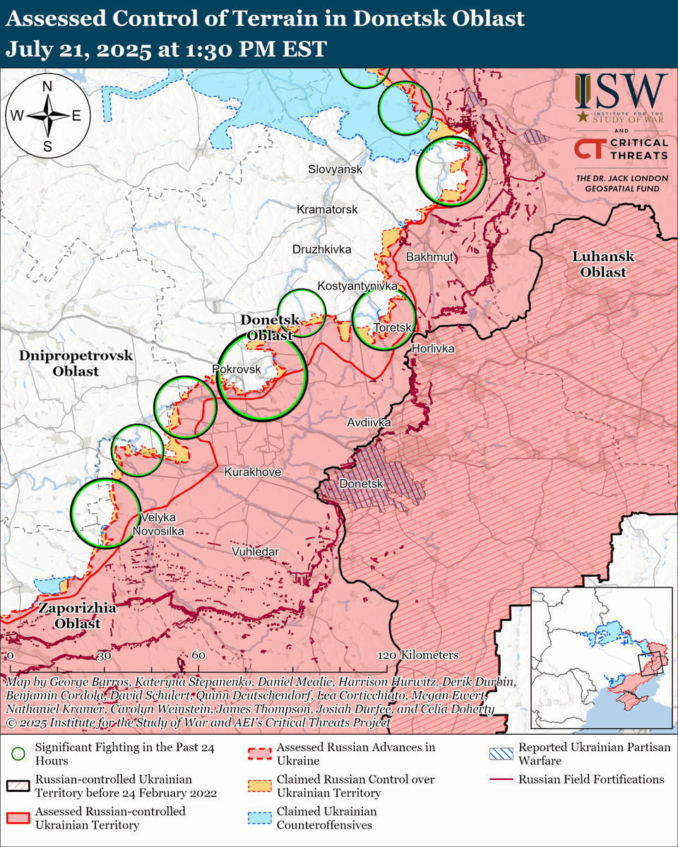 TheStudyofWar's tweet image. NEW|Russian forces conducted a large-scale series of missile and drone strikes against Ukraine on the night of July 20 to 21 that included over 400 drones as Russia continues to launch significantly larger strike packages in June and July 2025 than in January to May 2025. (1/6)