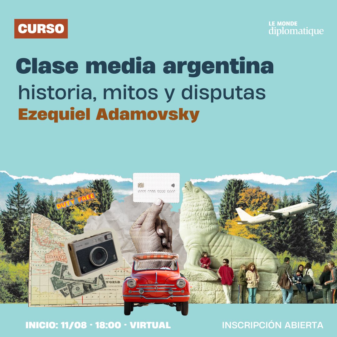 ElDiploConoSur's tweet image. #Curso | Clase media argentina: historias, mitos y disputas

Dictado por @EAdamovsky 

🏛️💭 ¿Qué es realmente la clase media argentina? Un concepto tan usado como incomprendido. Este curso se propone desandar los mitos y revelar las disputas que han definido a uno de los sectores…