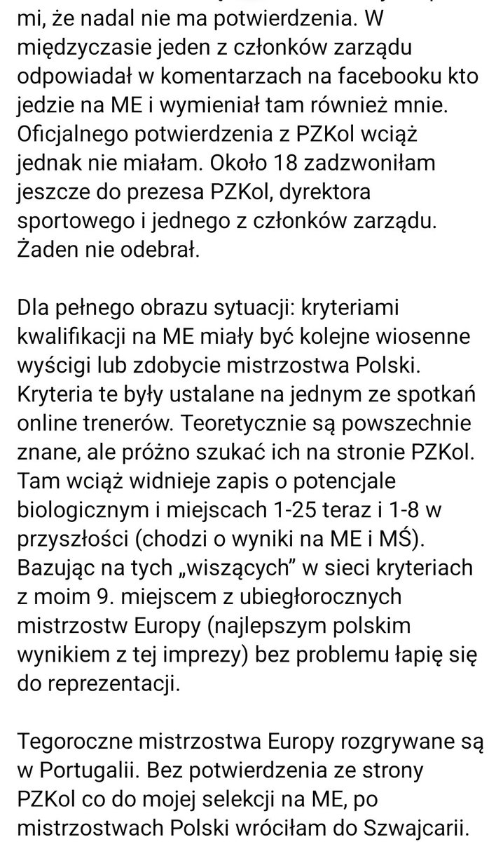 m_turski's tweet image. Porażająca historia z PZKol. Paula Gorycka, po zdobyciu mistrzostwa Polski w cross country, o selekcji na ME. Sposób komunikacji wygląda na komiczny.
Panie @SlawomirNitras, może warto takie patologie ruszyć, niekoniecznie te z pierwszych stron i medialne. Tu się zabija sport.