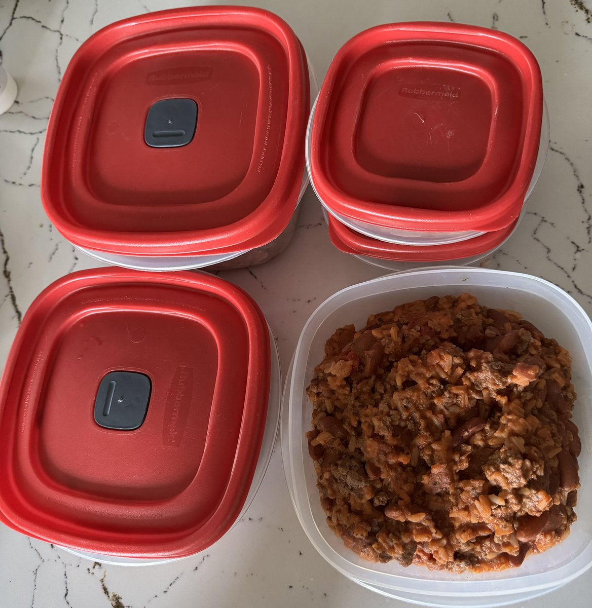 Cooked my bean stew recipe from my book, and added ground beef. 😋
Enough for 20 servings. 
Most will go into the freezer.
Only need to clean up once 😊