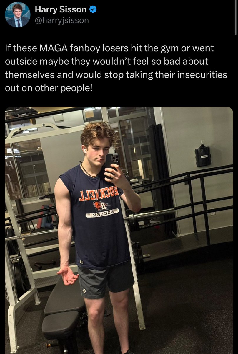 ohrighton119's tweet image. Leftoid beta males always think they're doing their big one by getting fit and that makes them masc now. Newsflash that's what gays do to feign masculinity too 🤣🤣
