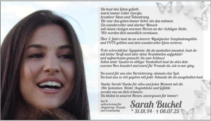 Dr. Sabine Hermisson (@sabinehermisson) on Twitter photo <a href="/sarah_buckel/">Sarah Buckel</a> berichtete mehrfach von schockierenden medizin. Erfahrungen, von Unkenntnis, Psychiatrisierung, schwersten Fehlbehandlungen und Gewalt.
Ihre Berichte sind ein wichtiges und erschĂĽtterndes Zeugnis ĂĽber das systemische Versagen der Medizin im Umgang mit #MECFS.
1/ <a href="/sarah_buckel/">Sarah Buckel</a> berichtete mehrfach von schockierenden medizin. Erfahrungen, von Unkenntnis, Psychiatrisierung, schwersten Fehlbehandlungen und Gewalt.
Ihre Berichte sind ein wichtiges und erschĂĽtterndes Zeugnis ĂĽber das systemische Versagen der Medizin im Umgang mit #MECFS.
1/