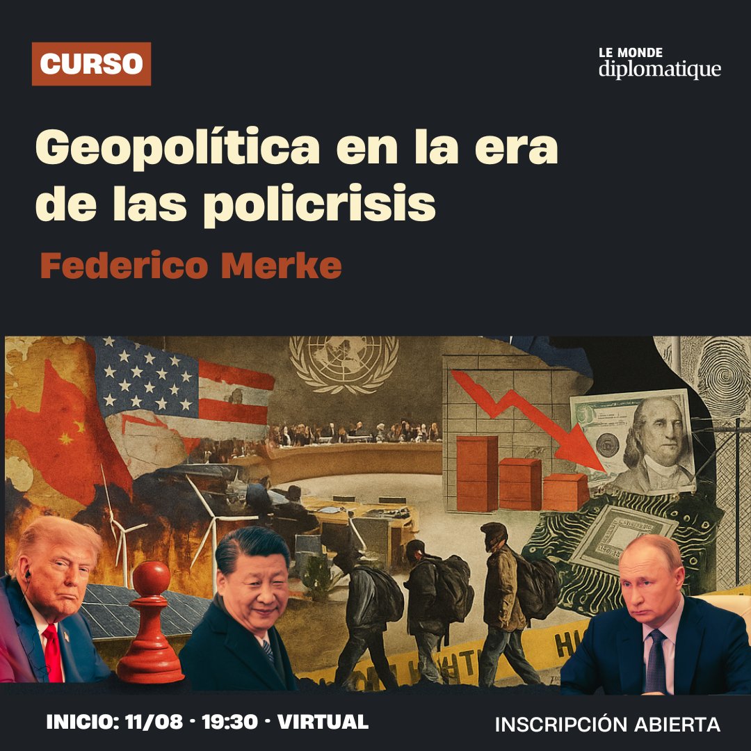 ElDiploConoSur's tweet image. #Curso | Geopolítica en la era de la policrisis
Dictado por Federico Merke 

🌍💥 Este no es un curso más sobre geopolítica. Es un mapa para entender un mundo que ya no gira en torno a cumbres previsibles y tratados firmados entre estadistas. En esta era de policrisis, donde el…