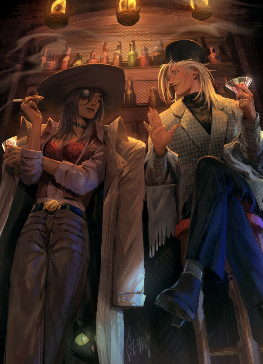 gem1ny's tweet image. probably having a chat about who to hunt next 💅
my piece for @triguncookbook ! 🥂