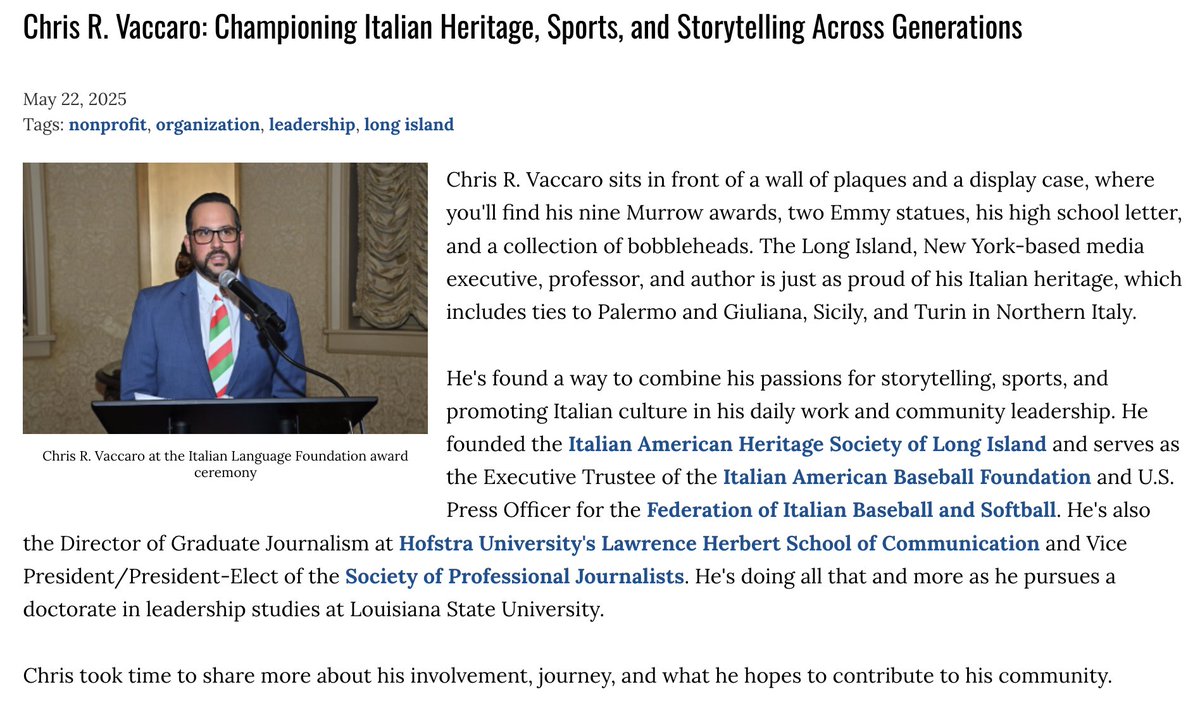Chris R. Vaccaro (@chrisvaccaro) on Twitter photo I've been meaning to post this and really appreciate author <a href="/LindsayMMorris/">Lindsay Marie Morris</a> for taking the time to chat about my life and career.
Here's one snippet: "There's a story to be told. We got here for a reason. Let's understand that, learn from it, embrace it in almost all cases, and I've been meaning to post this and really appreciate author <a href="/LindsayMMorris/">Lindsay Marie Morris</a> for taking the time to chat about my life and career.
Here's one snippet: "There's a story to be told. We got here for a reason. Let's understand that, learn from it, embrace it in almost all cases, and
