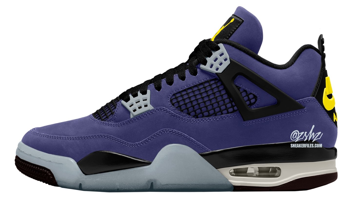 Air Jordan 4 黒/紫/黄色 Fullress on X: 