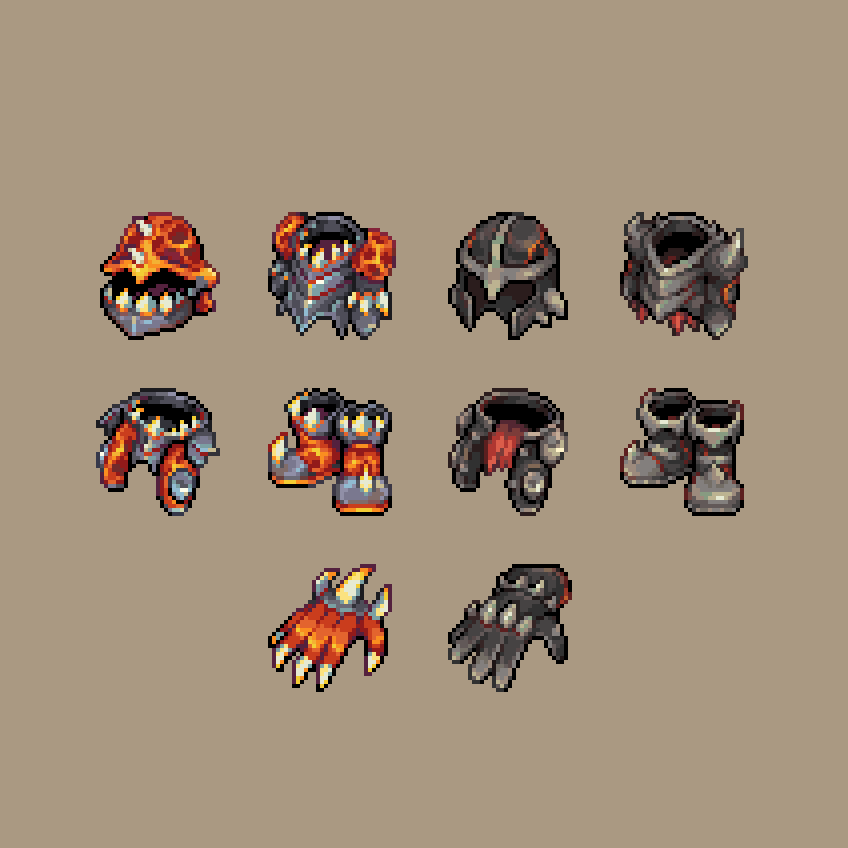 RunninBlood's tweet image. 32x32 Molten & Dark Armor Sets!
#pixel #art #pixelart #game #dev #gamedev