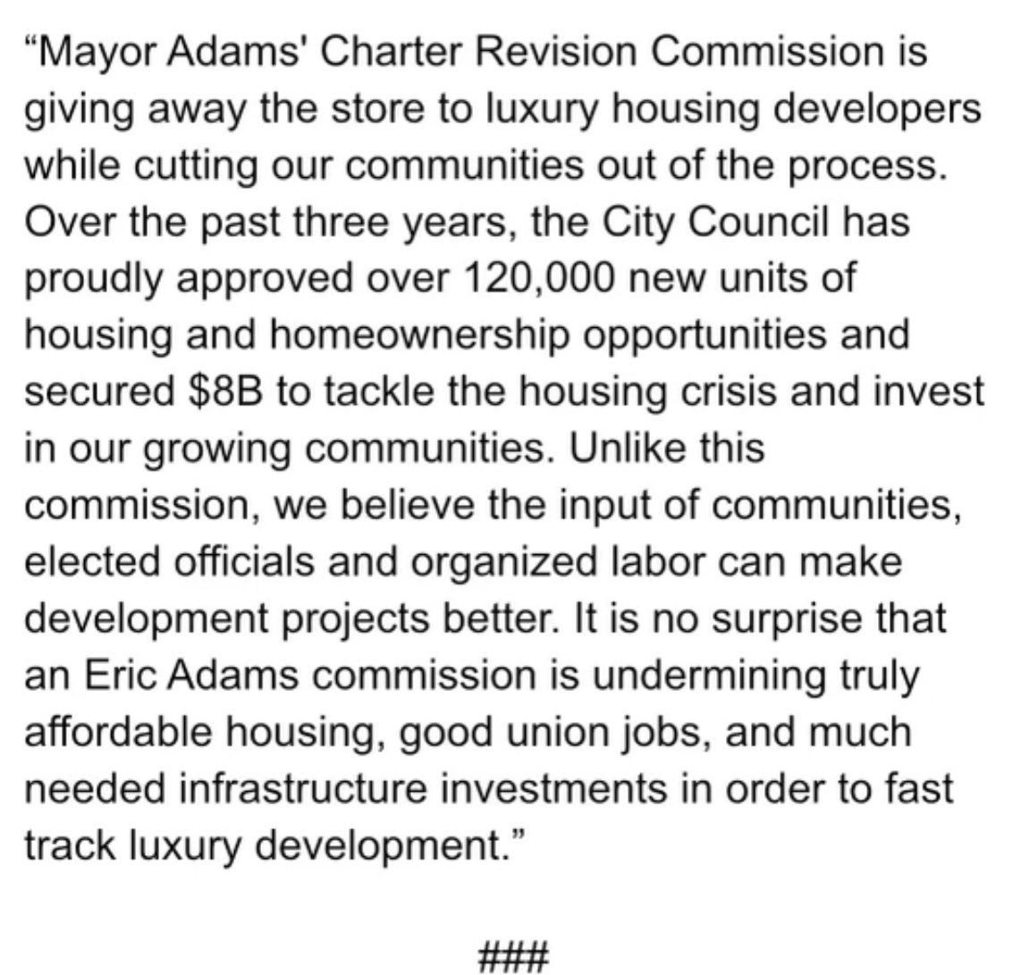 The Charter Commission’s Final Report significantly weakens the City Council’s role in land use decisions. This shift toward executive control undermines democratic oversight and meaningful public engagement. I stand with my colleagues who are fighting back. Our statement below: