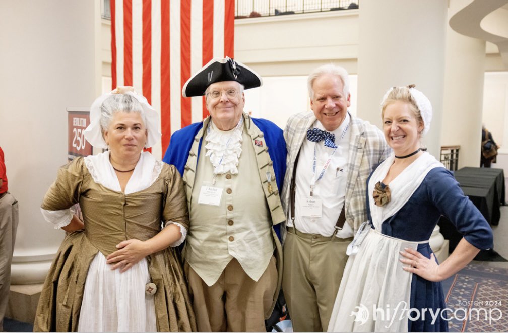HistoryCampOff1's tweet image. No AI needed—we’ve got the real Henry Knox! (Okay, a Henry Knox… but he’s just as commanding in person.)
Join us at History Camp Boston 2025, where Revolutionary figures don’t just live in textbooks—they pose for selfies too.
Register now and march into history:…