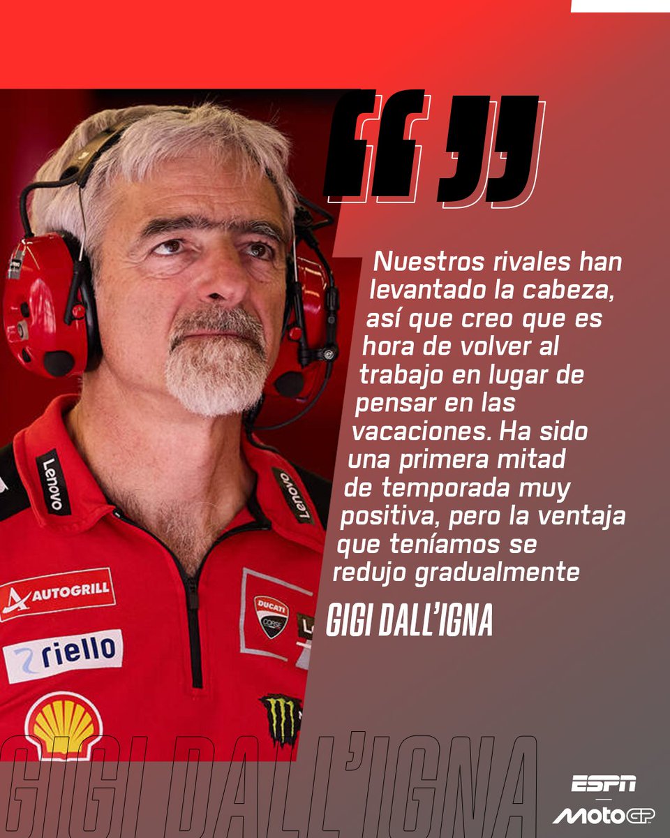 MotoGP_ESPN's tweet image. El #CzechGP le dejó motivos para trabajar en las vacaciones a Dall'Igna y todos en Ducati. 🤔📊