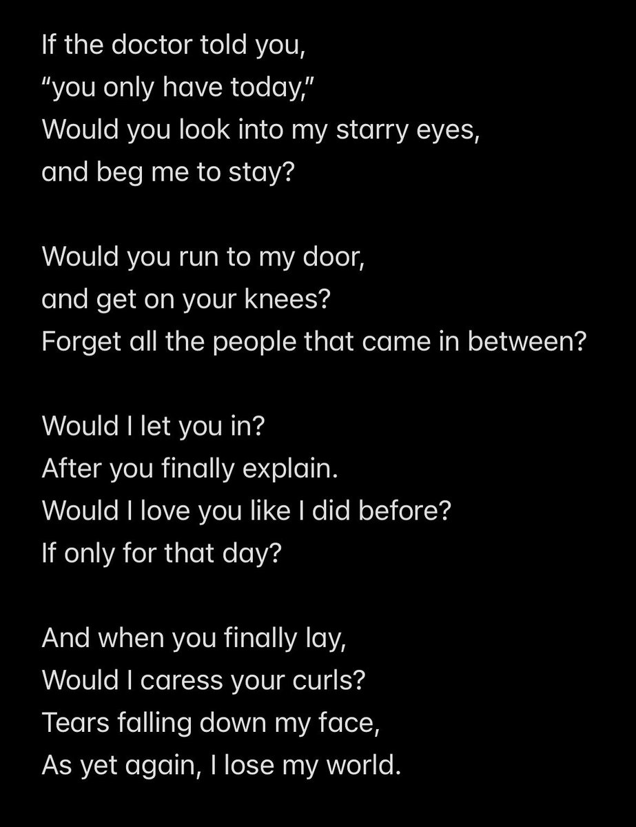 whrlet's tweet photo. ‘If you only had today.’ 
By Whrlet 

I’ve been thinking about death a lot lately. 
#poetry #poetrycommunity #poem #poet https://t.co/iEF3PkQ3CP