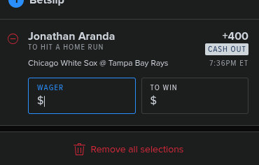Germinator1978's tweet photo. @Dataman422 @KuttBet Day 1 Pick 4 
Jonathan Aranda 1+ Home run +400
Risk .50 to win 2 https://t.co/VJcBfI2yU9