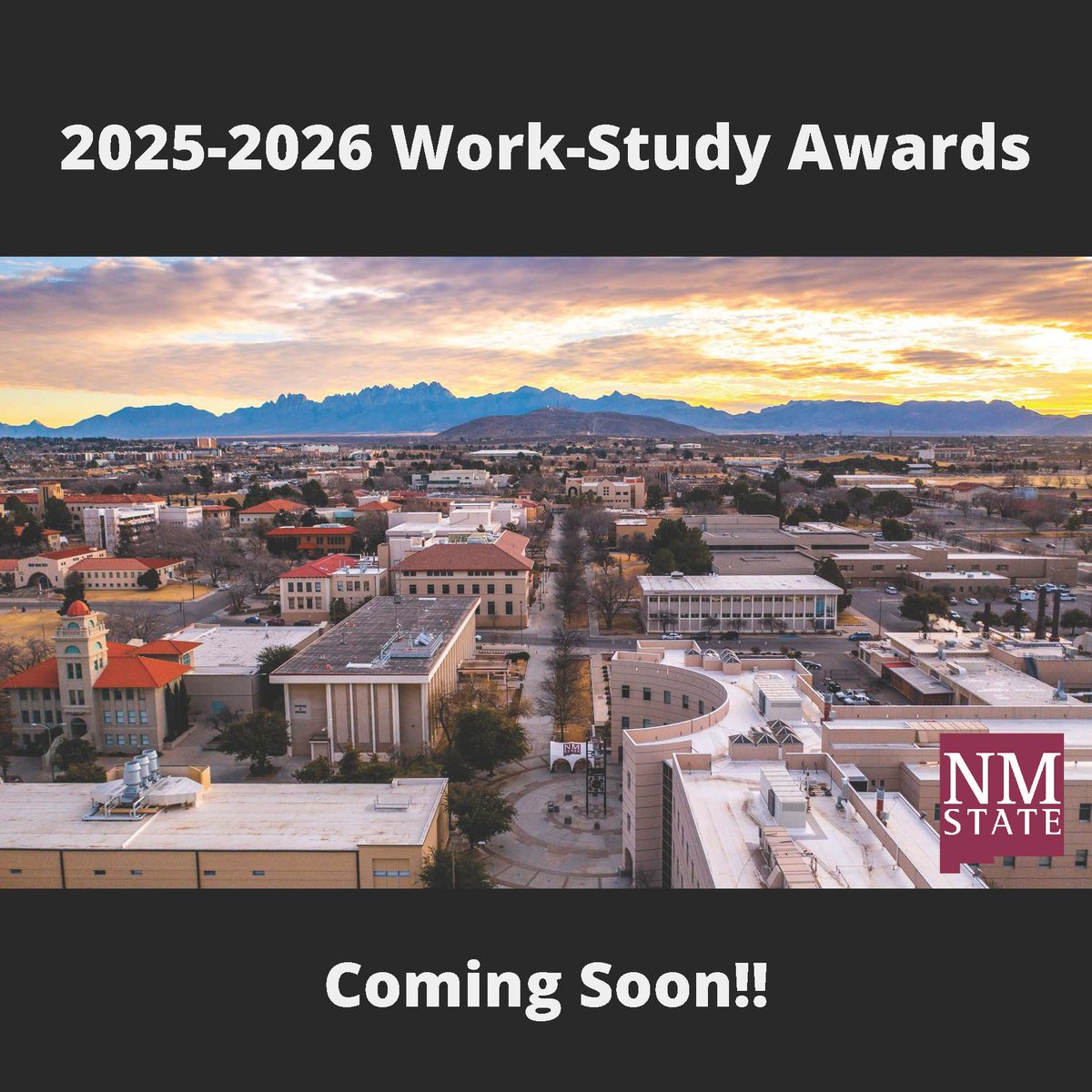 NMSU Financial Aid & Scholarship Services (@nmsufinaid) on Twitter photo Hey Aggies! We're working through a high volume of aid, so work-study awards are slightly delayed. Thanks for your patience! Questions? Call 575-646-4105 or email financialaid@nmsu.edu. 💼 #NMSU #AggieAid Hey Aggies! We're working through a high volume of aid, so work-study awards are slightly delayed. Thanks for your patience! Questions? Call 575-646-4105 or email financialaid@nmsu.edu. 💼 #NMSU #AggieAid