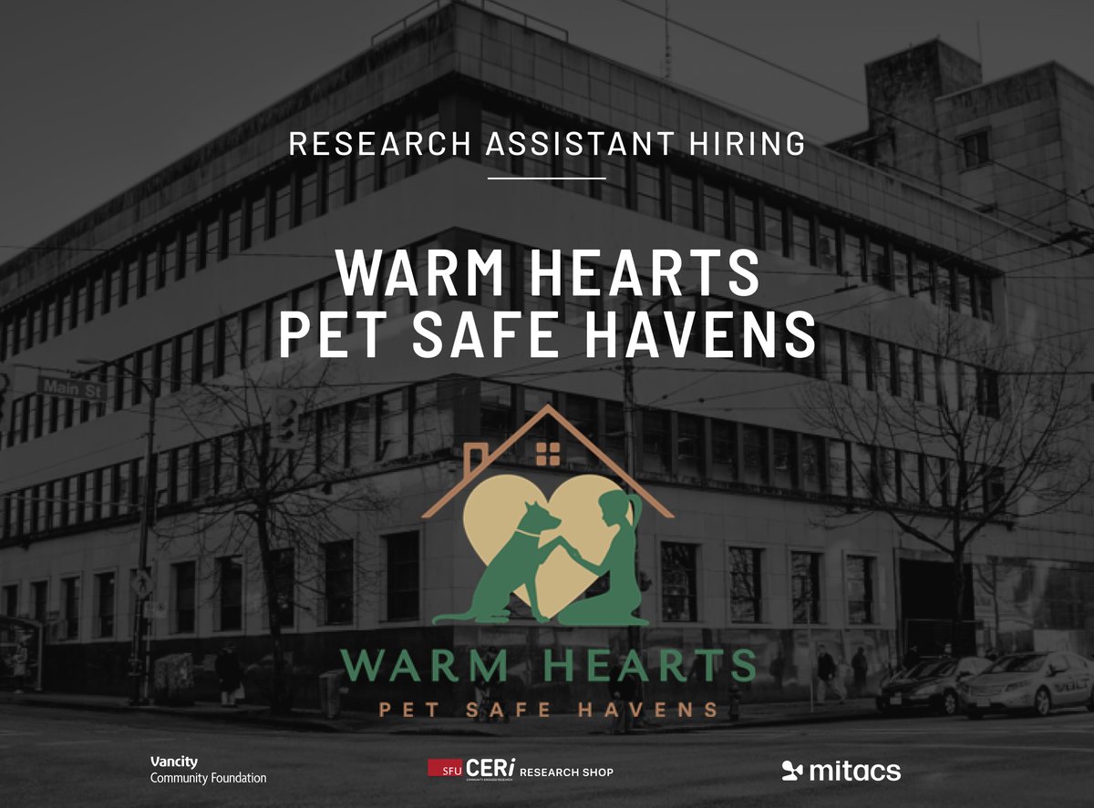 sfuurban's tweet image. Are you an SFU graduate student looking to work with a community organization? The 312 Main Research Shop has a Research Assistant position open for application! Learn more:
sfu.ca/ceri/job-posti…
#sfuurb