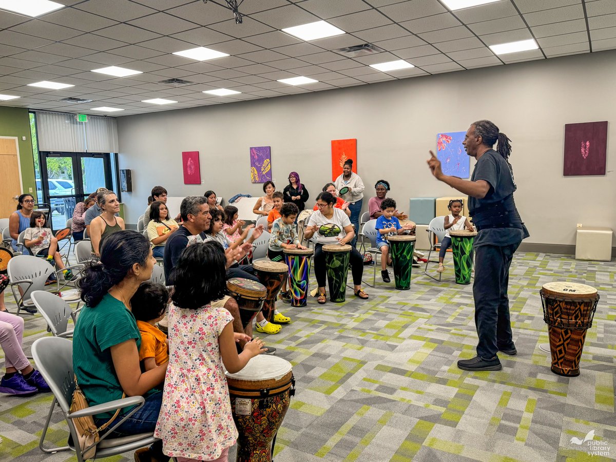 MDPLS's tweet image. Fun jam session at the Kendall Branch Library! 🎶
Musicians of all ages and skill levels had a blast exploring percussion instruments with the South Florida Center for Percussive Arts, learning from one another and jamming out together! 🥁