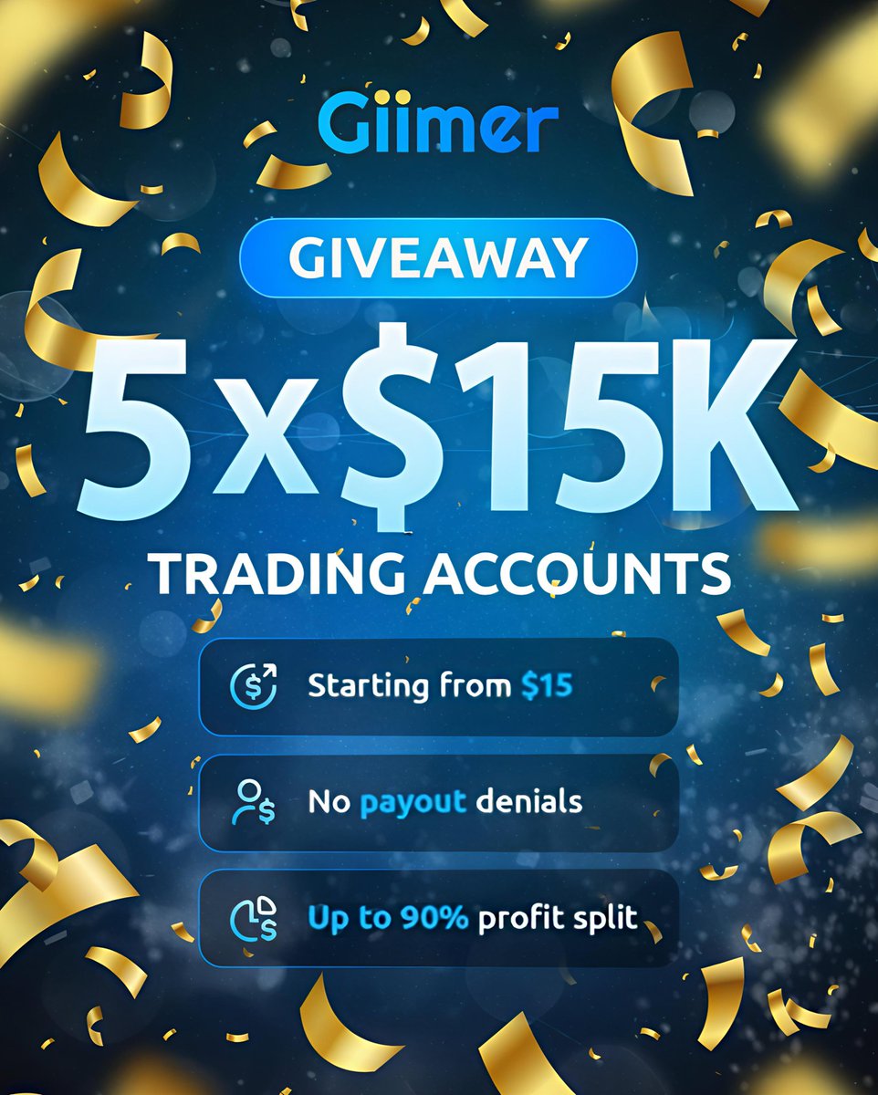 NandanFx x Giimer 5x15000$ Giveaway!
1. Buy Any giimer account using partner's link- aff.iexc.io/visit/?bta=351…
Discount Code- "NANDANFX"
2. Fill This form after buying forms.gle/dac5r91ppkXTec…
That's it
Winners will be announced in 14 days!