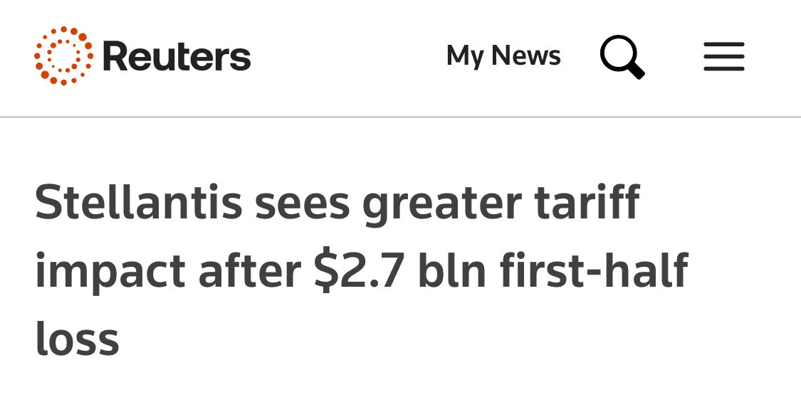 melissacare01's tweet image. Stellantis posts a $2.7B Loss for first 2 quarters of 2025