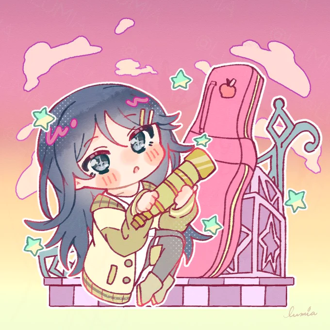 Seeking my way! 天体望遠鏡と一緒ないっちゃん お洋服があまりにも好み…… #prsk_FA #星乃一歌