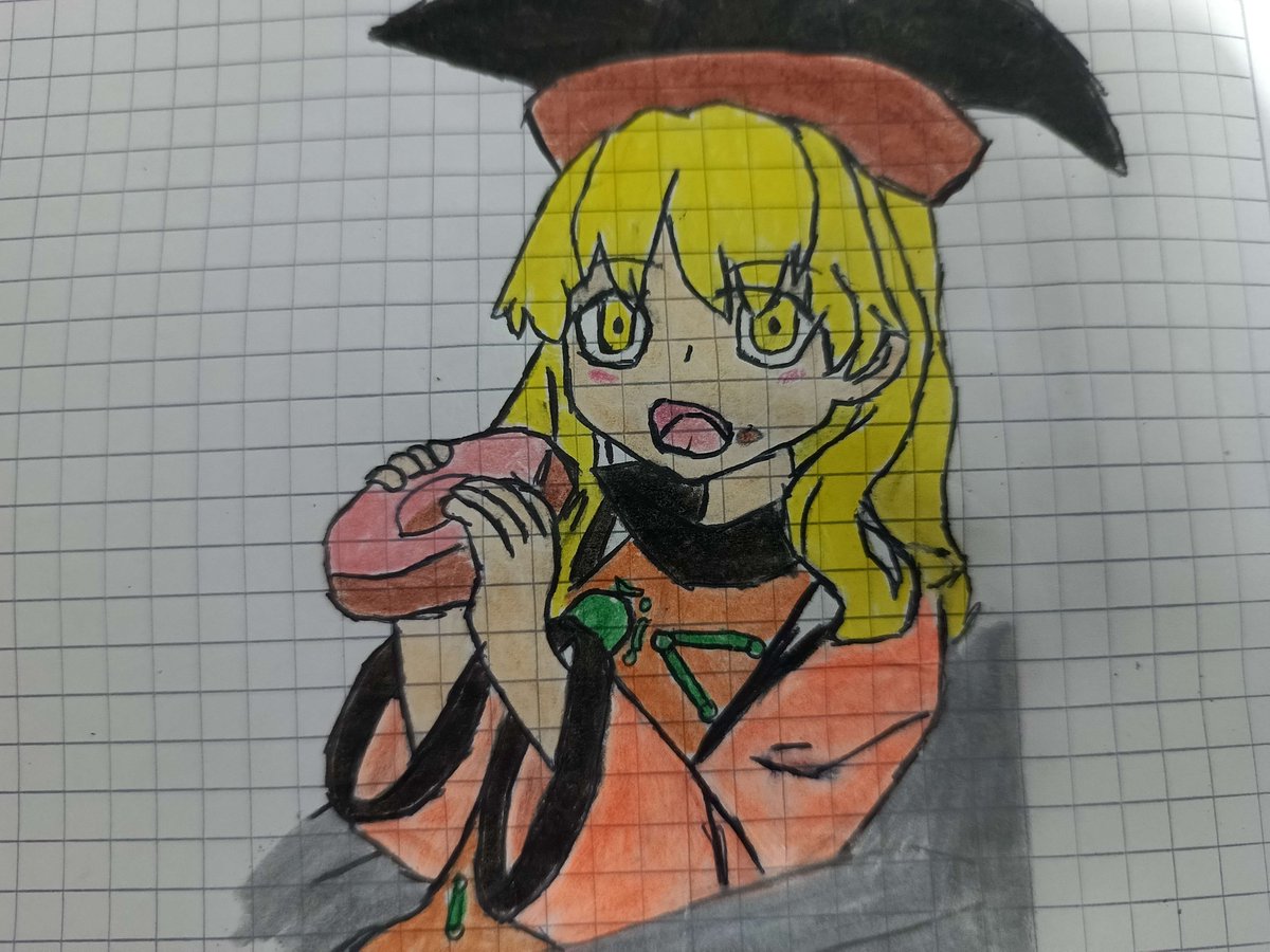 kyson779's tweet photo. drawing of a friend, beautiful #touhou #okina https://t.co/N2G3DAsezs