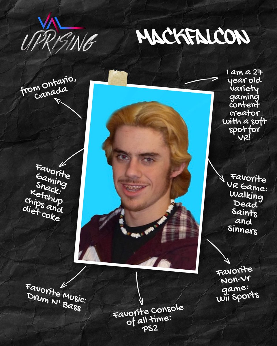 _VAL_VR's tweet image. Say hello to @mackfalcon_ one of our incredible VAL Uprising creators! ✨ Anyone else emotionally attached to their Mii and still play Wii Sports? 👀