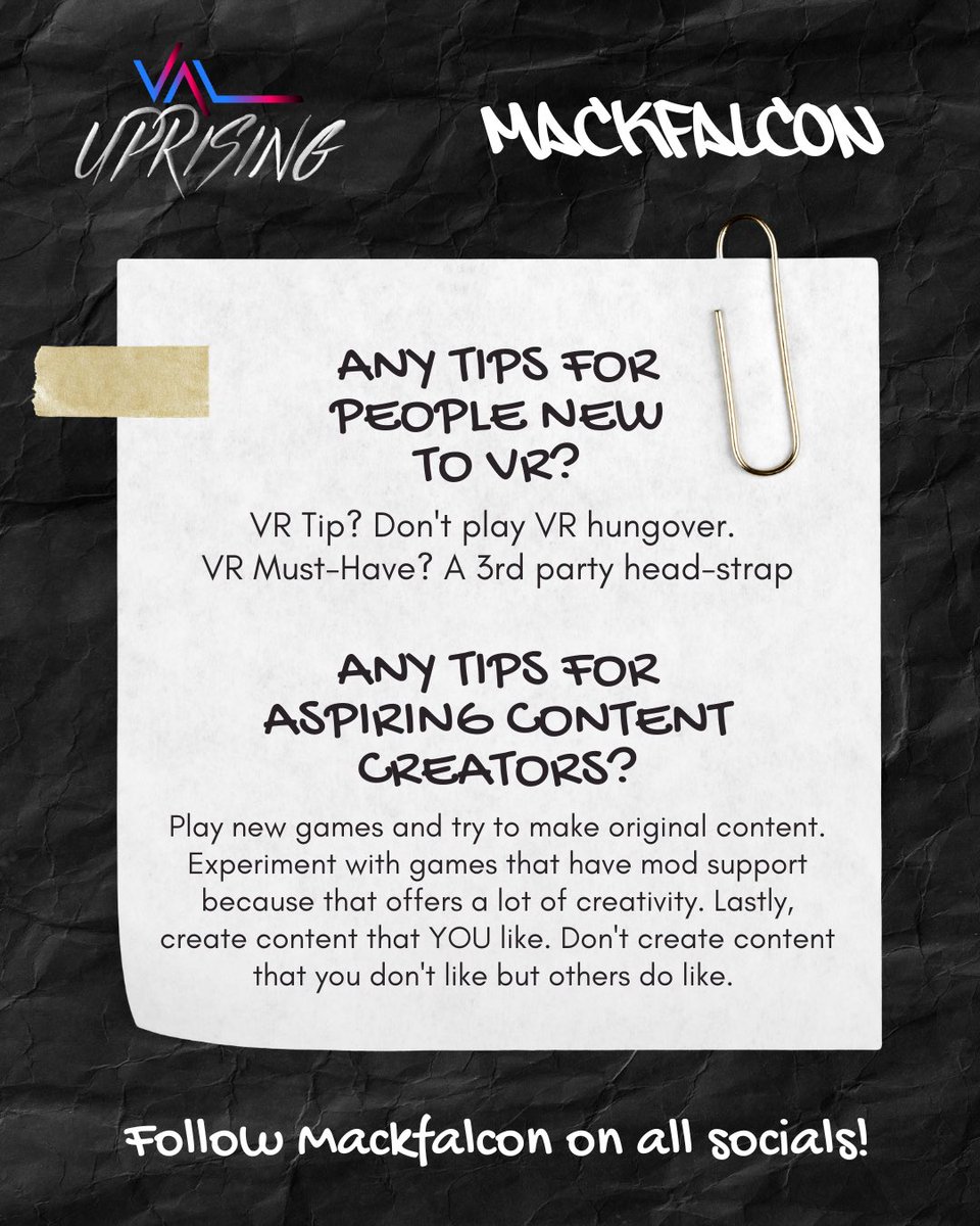_VAL_VR's tweet image. Say hello to @mackfalcon_ one of our incredible VAL Uprising creators! ✨ Anyone else emotionally attached to their Mii and still play Wii Sports? 👀