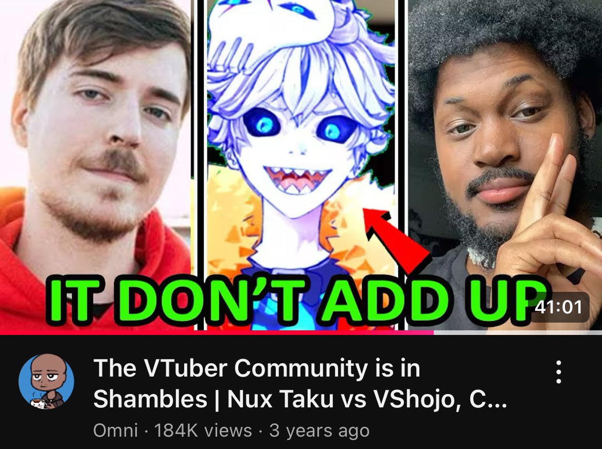 InfernoOmni's tweet image. someone sent me these screenshots after the Vshojo news just dropped and I can’t believe how funny these thumbnails were