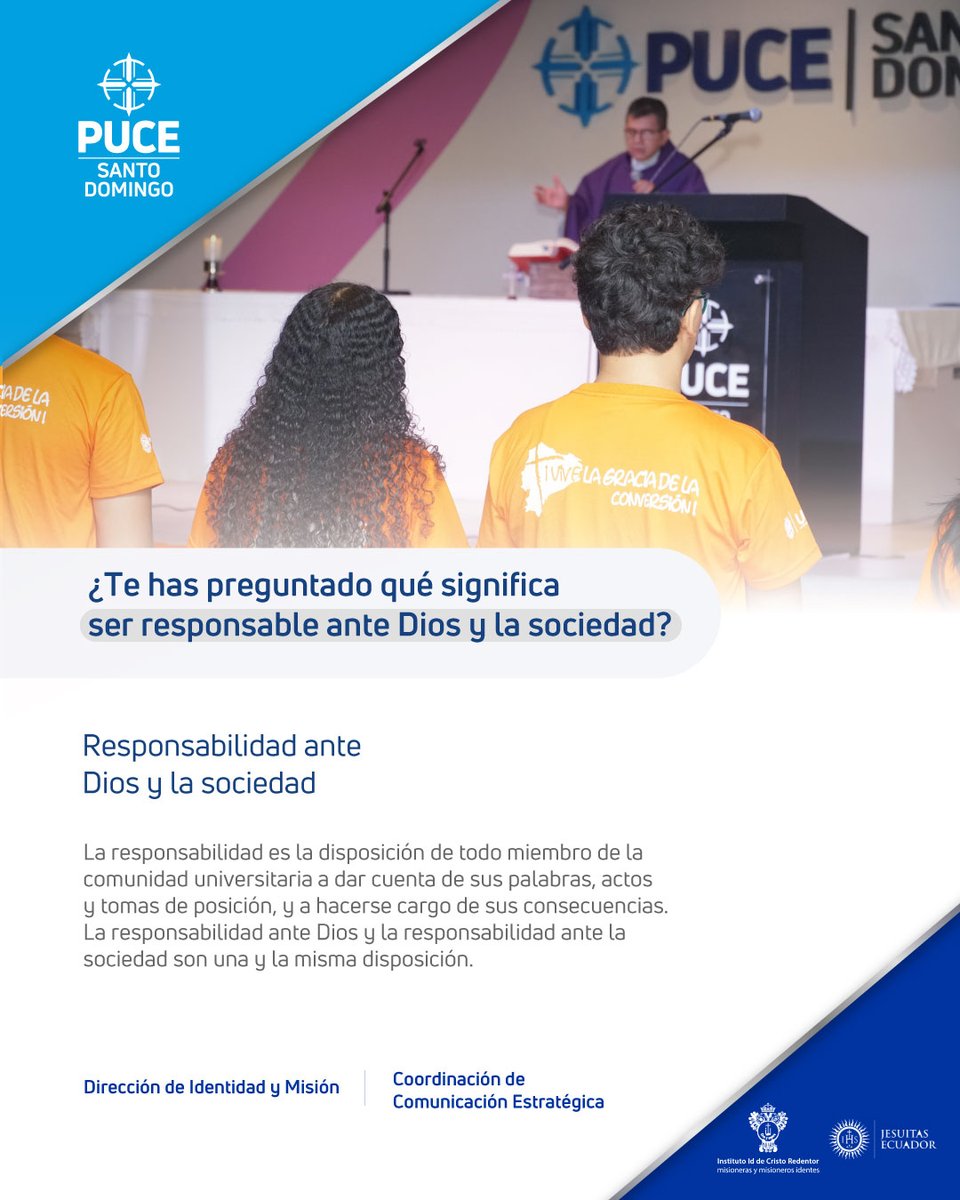 Nuestros #valores, nuestra #identidad. 🚀

¿Alguna vez te has cuestionado qué significa ser responsable ante Dios y la sociedad? 🤔

En nuestra universidad la #responsabilidad es un pilar fundamental. Implica que cada miembro de nuestra comunidad universitaria tiene la capacidad