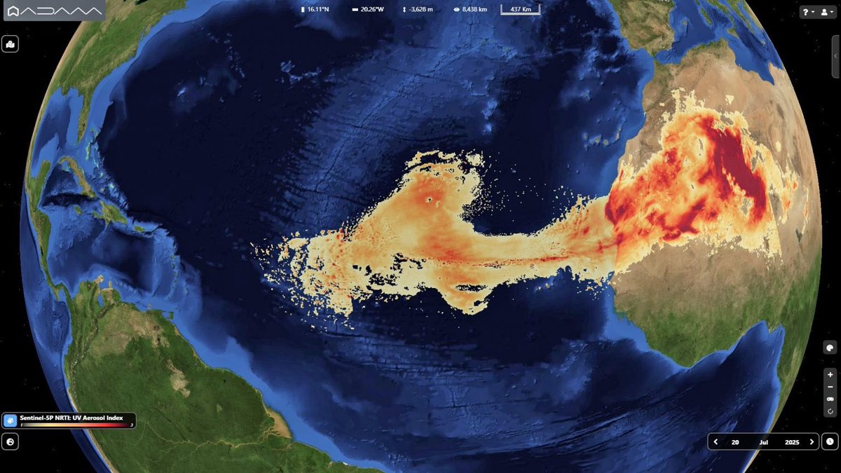 MUNDO | Grande nuvem de poeira do Saara avança para o Brasil. ▶️ metsul.com/grande-nuvem-d…