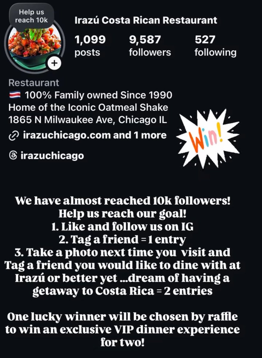 Help us reach 10k followers on IG!