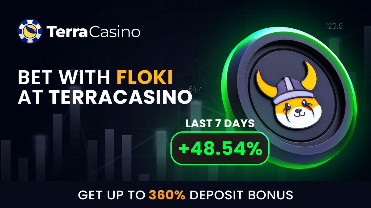 TerraCasino_io's tweet photo. 🚀 FLOKI UP 48.5% IN 7 DAYS!
Now you can bet with $FLOKI at TerraCasino 🐶⚔️
🎰 Spin, bet & play using one of the hottest meme coins
🎁 Get up to 360% deposit bonus
Start now: https://t.co/kOqx4pRYVh
#FLOKI #MemeCoin #CryptoCasino #FlokiFam #BetCrypto #CasinoBonus #LUNC #TerraCasino