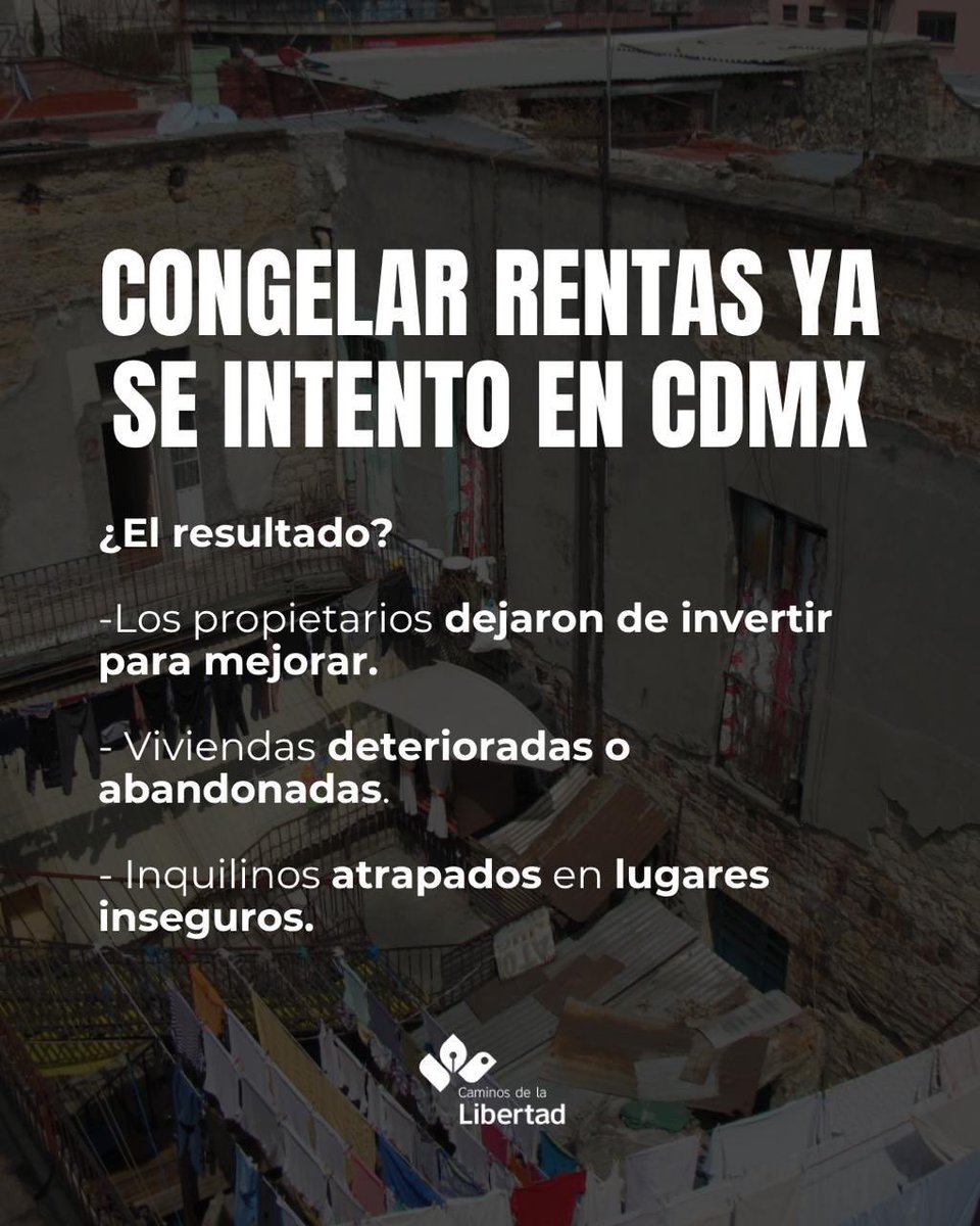 cam_lib's tweet image. ¿Controlar precios para frenar la gentrificación? Suena justo… hasta que entiendes que:
– Le quitas al dueño el derecho a decidir
– Alquilas a fuerza
– Limitas su propiedad
¿Y quién decide qué es “justo”?
¿El gobierno? ¿Un burócrata?
Lo justo es que las personas decidan…