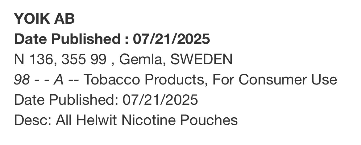 SnubieDotCom's tweet image. The FDA continues their tour of corruption. While cigarettes are sold coast to coast - they have banned another safe alternative from the US: Helwit Nicotine Pouches.
There is no “MAHA”. @SecKennedy and @DrMakaryFDA want to “Make America Smoke Again”.