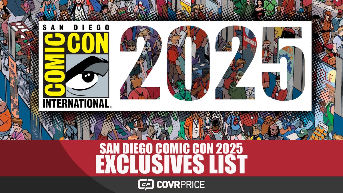 covrprice's tweet image. #SDCC is here! We’ve got your gigantic list of exclusives, with artist, booth, publisher, print run, etc.
With @boomstudios @dcofficial @DynamiteComics @idwpublishing @Marvel @topshelfcomix @UdonEnt @BigClutch and way more publishers and artists!
LINK: covrprice.com/descriptor-lis…