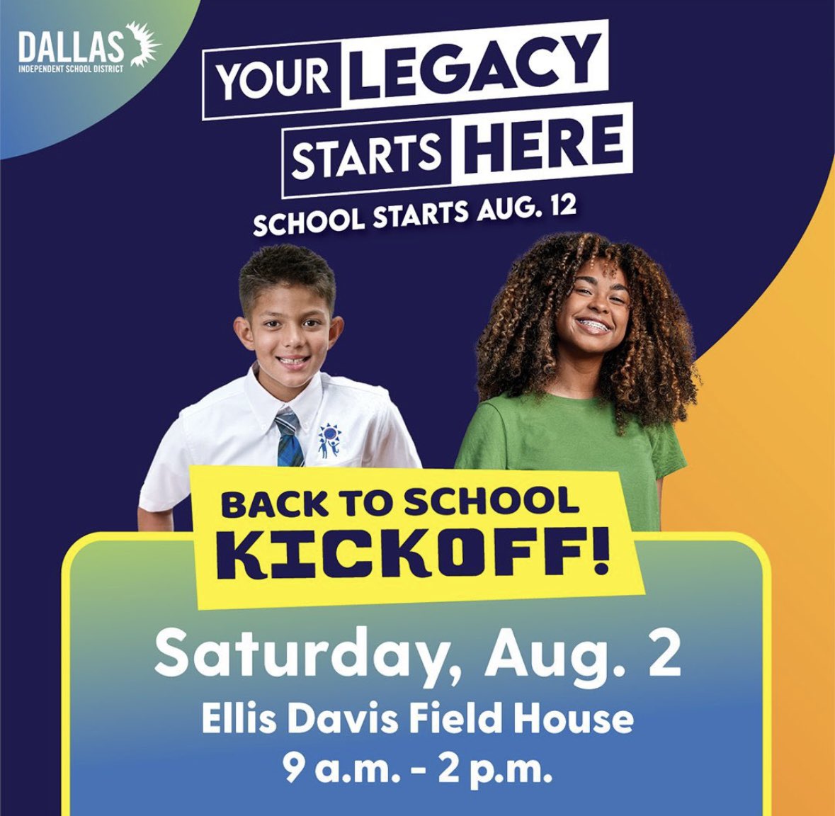 Cristal Jackson (@crisjackson23) on Twitter photo ๐ Join us at the Dallas ISD Back to School Kickoff for in-person registration support!
๐ Families who register onsite will receive free school supplies and a backpackโwhile supplies last!
๐ Get all the details here: bit.ly/45XQl5L
<a href="/ICanReadDallas/">Early Learning Dallas ISD</a> <a href="/DrDebbieRamos/">Dr. Debbie Ramos</a> ๐ Join us at the Dallas ISD Back to School Kickoff for in-person registration support!
๐ Families who register onsite will receive free school supplies and a backpackโwhile supplies last!
๐ Get all the details here: bit.ly/45XQl5L
<a href="/ICanReadDallas/">Early Learning Dallas ISD</a> <a href="/DrDebbieRamos/">Dr. Debbie Ramos</a>