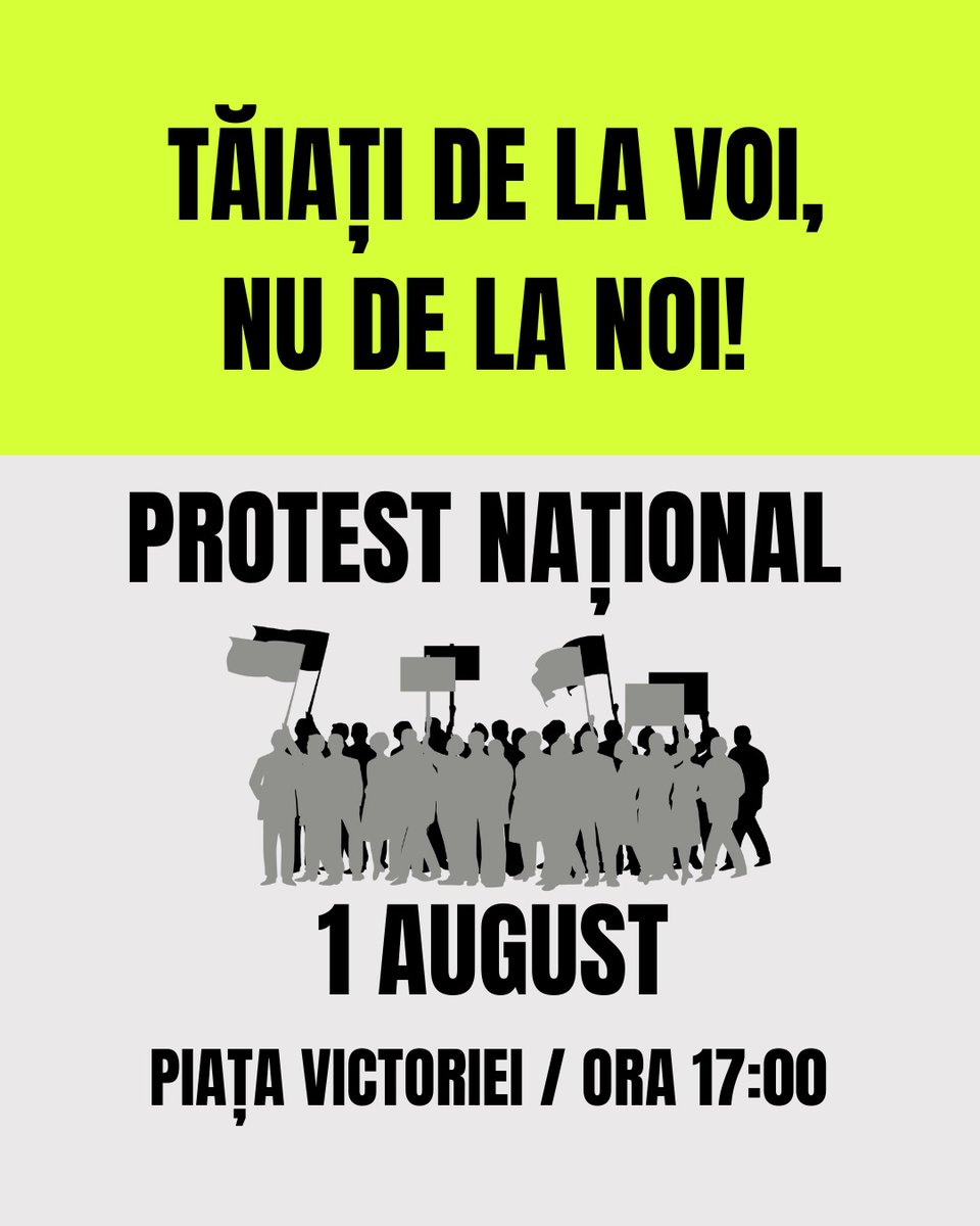 MihaiLasca's tweet image. Pe 1 august voi fi prezent la protestul care va avea loc în Piața Victoriei din București!

Guvernul Bolojan ia de la români și dă Ucrainei! 

Sub pretextul mincinos că trebuie scăzut deficitul bugetar, Guvernul anti-român, bagă mâna în buzunarul românilor!
Ajunge!