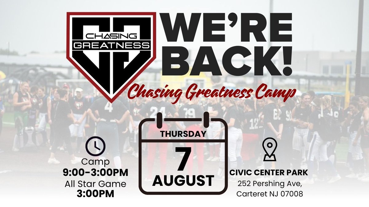 Come Chase Greatness August 7th!
📝Registration: forms.gle/4PoAFvCkSxeuFM…
💳 Payment: venmo.com/u/chasinggreat…